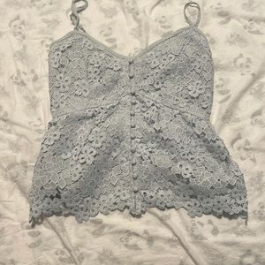 Blue lace tank top
